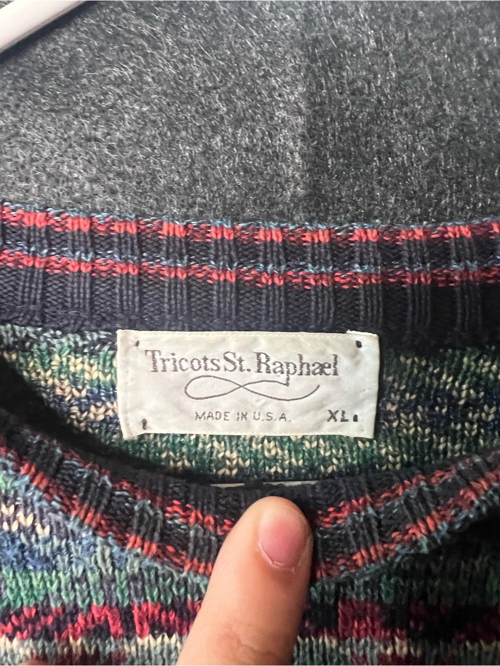 Tricots St. Raphael Vintage Sweater Multicolor 90% Cotton 10% Rayon XL - Picture 2 of 7